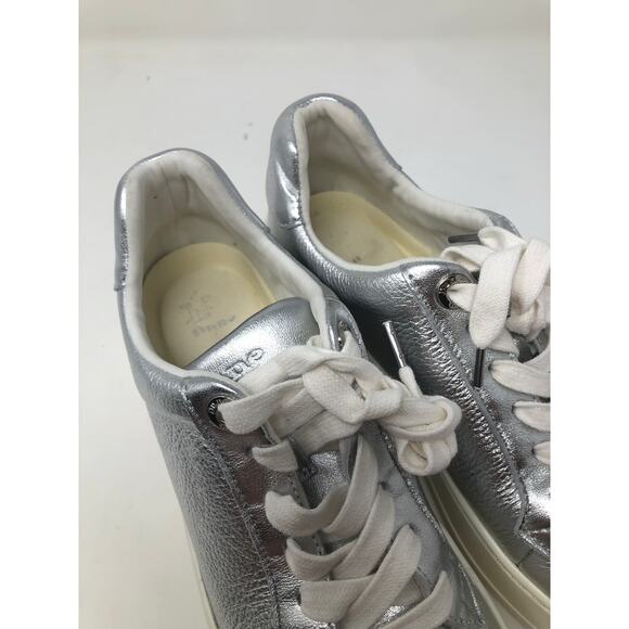 Dunne London Women Silver Metallic Lace Up Shoes Size 38 - Picture 9 of 12